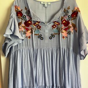 Embroidered babydoll dress ✨NWT✨